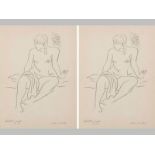 Maurice Charles Louis van Essche (1906-1977) FEMALE NUDE, pair, lithograph on paper, signed and