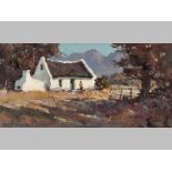 Donald (Don) Madge (1920-1997) FARM HOUSE IN LANDSCAPE, oil on board, signed, 29 by 59cm