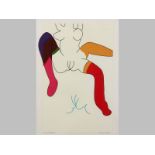 Walter Whall Battiss (1906-1982) FEMALE NUDE, colour lithograph on paper, singed, numbered 3/5 and