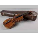 AN EARLY 20TH CENTURY FRENCH VIOLIN, bearing a label "Gustave Bernadel, Paris 1902", in original