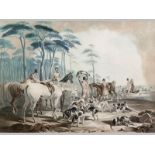 A 20TH CENTURY ENGRAVING, depicting a fox hunting scene, titled; Fox Hunting - The Death, 53.5 by