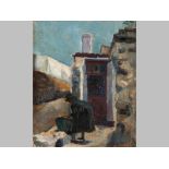 Florence Zerffi (1882-1962) WASHER WOMAN, oil on canvas, signed and dated '22, 27 by 22cm