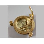 A BRASS COMPASS AND SEXTANT, by Ebsworth, Fleet Street, London, the brass bezel twice struck with
