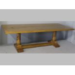 A PIERRE CRONJE COUNTRY YELLOWWOOD REFRECTORY TABLE, the rectangular four-plank top standing on