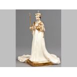 A ROYAL DOULTON "HER MAJESTY QUEEN ELIZABETH II" FIGURINE, to commerate the Golden Jubilee, base