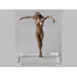 HELENA VOGELZANG (2Oth Century), FEMALE NUDE. Bronze. Signed. On a perspex stand. 31cm high, 25cm