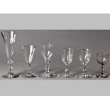 A GROUP OF SIX ENGLISH GLASSES, of various late 18th and early 19th Century, (7).