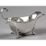A GEORGE VI SILVER SAUCE BOAT, BIRMINGHAM 1926, ADIE BROTHERS, retailed by Harrods, London, with