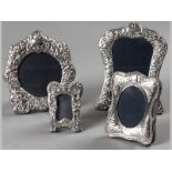 A COLLECTION OF FOUR SILVER PHOTOGRAPH FRAMES, 1. Sheffield 1984, J.D.R.S., 18 x 14cm; 2. London