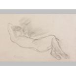 JEAN MAX FRIEDRICH WELZ (1900 - 1975), RECLINING FEMALE NUDE. Charcoal sketch on paper. Signed. 36