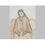 MARJORIE WALLACE (1925 - 2005), PORTRAIT OF AN ELDERLY WOMAN. Watercolour on paper. Signed. 61.5