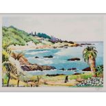 WALTER WHALL BATTISS (1906 - 1982), OCEAN VIEW. Colour lithograph on paper. Signed. 32.5 by 47cm.