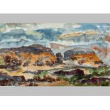 STEFAN AMPENBERGER (1908 - 1983), LANDSCAPE. Watercolour on paper. Signed. 37 by 54cm.