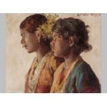 WILLIAM E. GLADSTONE SOLOMON (1880 - 1965), CHILDREN OF THE JUNGLE. Oil on canvas. Signed and titled