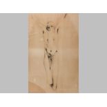 JUDITH SEELAWDER MASON-ATTWOOD (1938 - 2016), CRUCIFIX II. Charcoal sketch on brown paper. Signed,