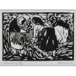 HENDRIK (HENNIE) CHRISTIAAN NIEMANN (1941-), HARVESTING. Linocut on paper. Signed, titled, dated