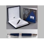 A MONT BLANC JFK SPECIAL EDITION ROLLERBALL PEN, no. MBLD69JG, complete with presentation case.