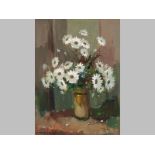 WESSEL MARAIS (1935 - 2009), STILL LIFE OF DAISIES IN A COPPER VASE. Oil on board. Signed. 60 by