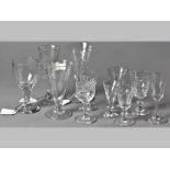 A GROUP OF ELEVEN DRINKING GLASSES, mainly late 18th and 19th Century, (11).
