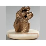 SHEILA SHAWZIN (1923-) SOUTH AFRICAN, MOTHER AND CHILD, polished bronze on a rotating marble base.