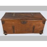 A MID-18TH CENTURY DUTCH COLONIAL VOC CHEST, probably mahogany, the moulded top lifting to reveal
