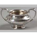 A VICTORIAN SILVER SUGAR BASIN DUBLIN 1839, RICHARD SAWYER, fold-over rim, twin C-scroll handles,