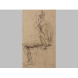 HENRY SPENCER MOORE (1898 - 1986) BRITISH, SEATED NUDE, Pencil sketch on paper, Signed and