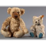 TWO ORIGINAL STEIFF TEDDYBÄRS, one with musical function, both left ears bearing makers labels, 30cm