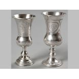 AN EDWARDIAN SILVER KIDDUSH CUP LONDON 1902, MAKERS MARKS INDECIPHERABLE, fold-over rim, body pin-