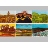 CECIL EDWIN FRANS SKOTNES (1926 - 2009), A SET OF SIX COLOUR WOODCUTS ON PAPER IN A CALENDAR FORM OF