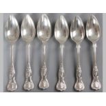 A SET OF SIX SILVER KINGS PATTERN GRAPEFRUIT SPOONS LONDON 1959, CB & S, in presentation case, 181g,