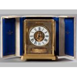 A JAEGER-LECOULTRE ATMOS CLOCK, the enamel dial with Roman numerals and blued hands in front of a