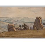 ERICH MAYER (1876 - 1960), LANDSCAPE, Watercolour on paper, Signed and dated 1951, 10 x 15.5cm