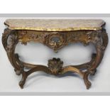 A LATE 19TH CENTURY ANGLO-IRISH SERVER, the serpentine marble top with a moulded edge above a part-