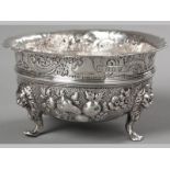 A 20TH CENTURY SILVER SUGAR BASIN DUBLIN 1959, GH.RH., WITH CHESTER EXPORT MARKS, fold-over