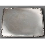 A GEORGE V SILVER CARD TRAY BIRMINIGHAM 1934, MAKERS MARKS INDECIPHERABLE, rectangular with a