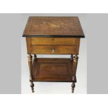 A 19TH CENTURY CONTINENTAL KINGWOOD CABINET, the rectangular top inlaid with floral marquetry