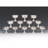 Twelve National Silver Company Sterling Silver Sherbet Cups