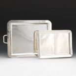 Two Mexican Sterling and .950 Silver Hand Made Rectangular Trays