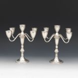 Pair of Duchin Sterling Silver Five Arm Convertible Candelabra, ca. 20th Century