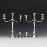 Pair of International Sterling Interchangeable Candelabra and Two Candleholders