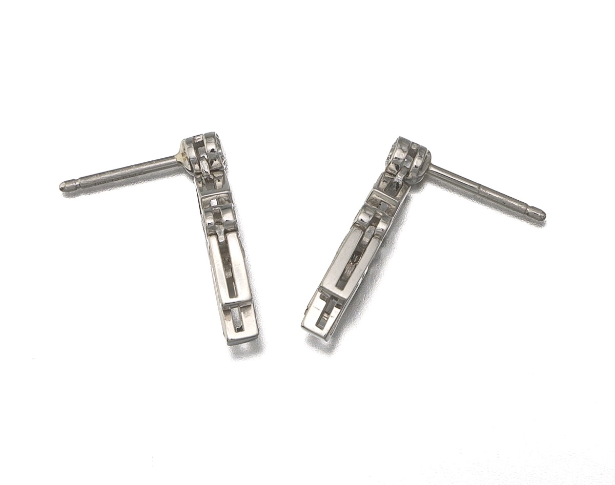 Tiffany & Co. Pair of Platinum and Diamond Earrings - Image 3 of 5