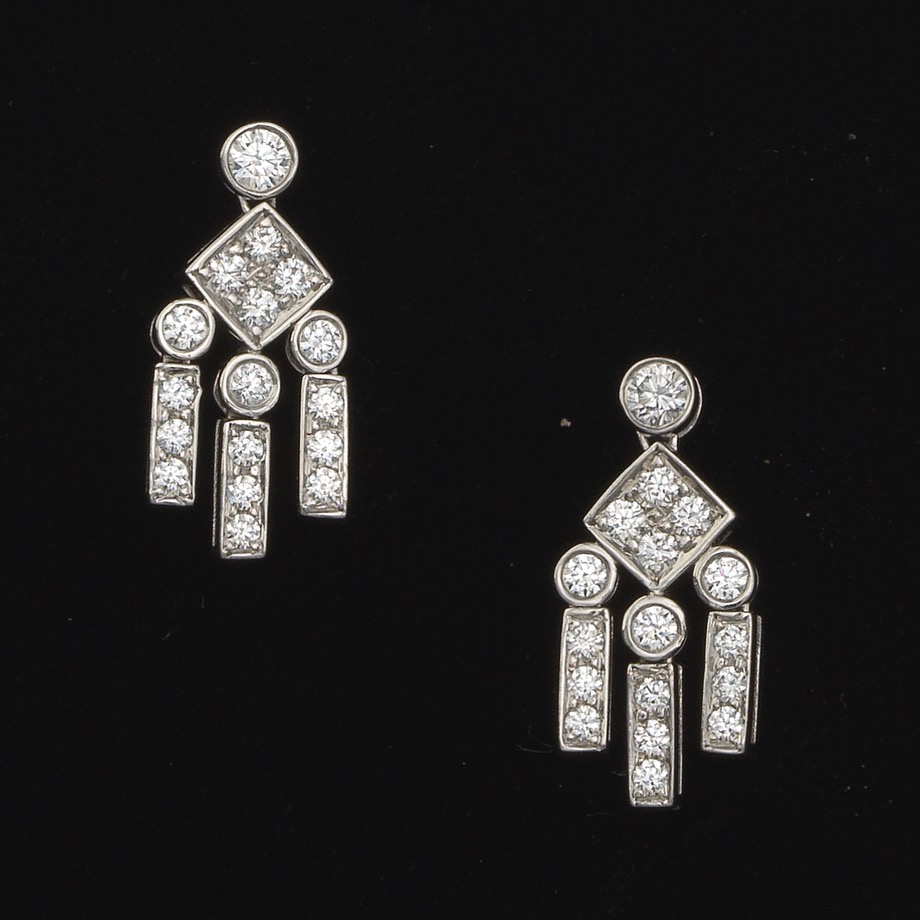 Tiffany & Co. Pair of Platinum and Diamond Earrings