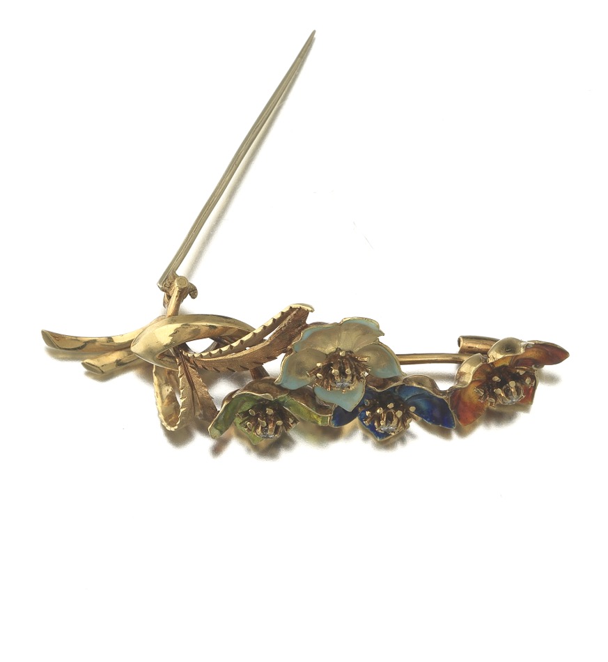 Ladies' Gold, Enamel and Diamond Brooch - Image 3 of 6