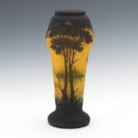 Daum Nancy Tapering Cameo Glass Vase