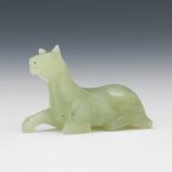 Chinese Celadon Jade Recumbent Horse