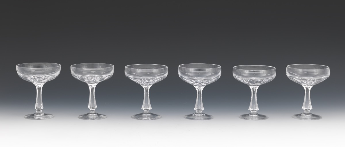 Twelve Josair Champagne/Tall Sherbet Glasses, "Blanka" Pattern, ca. 1964-88 - Image 2 of 13