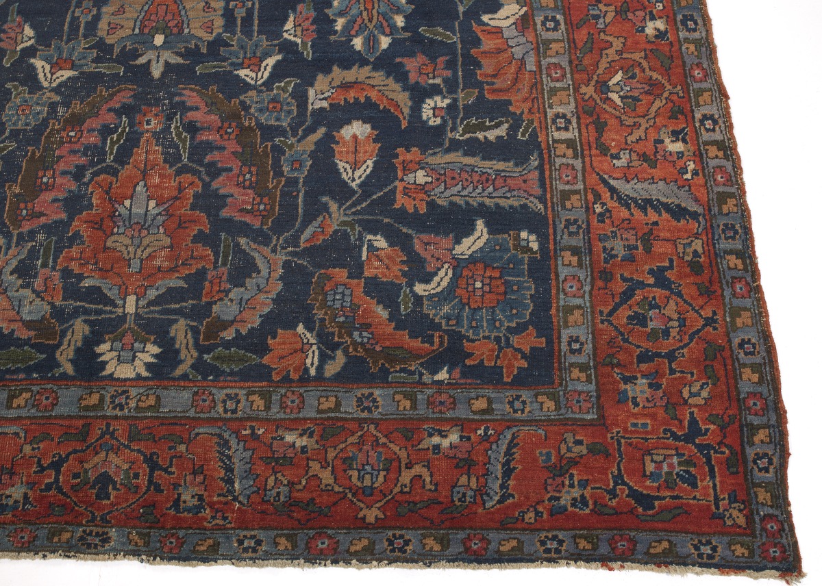 Antique Persian Royal Blue Heriz Carpet - Image 2 of 3