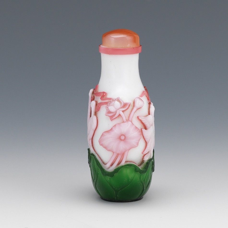Peking Glass Crane Snuff Bottle - Image 2 of 3