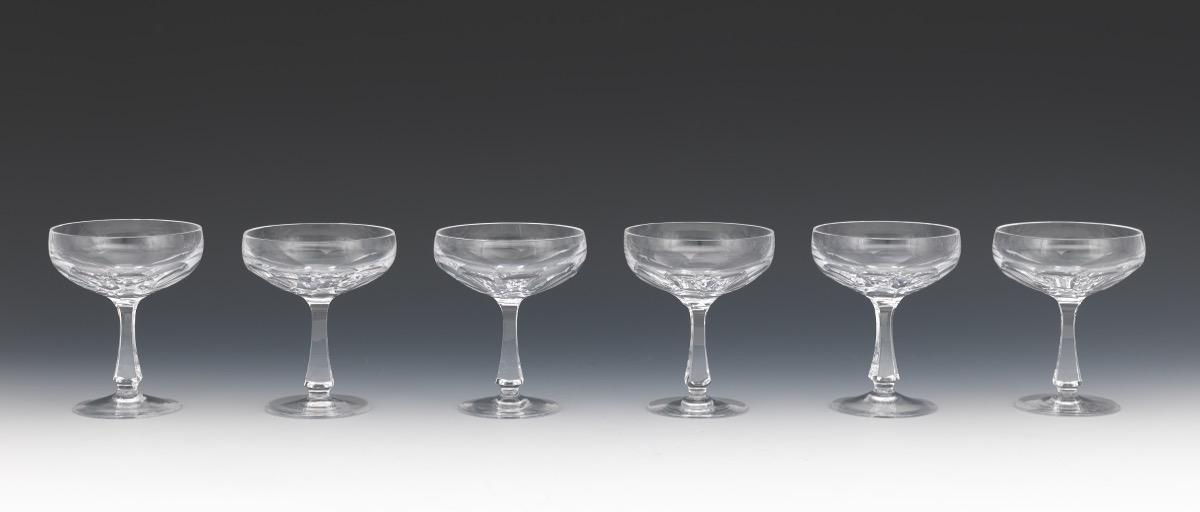 Twelve Josair Champagne/Tall Sherbet Glasses, "Blanka" Pattern, ca. 1964-88 - Image 9 of 13